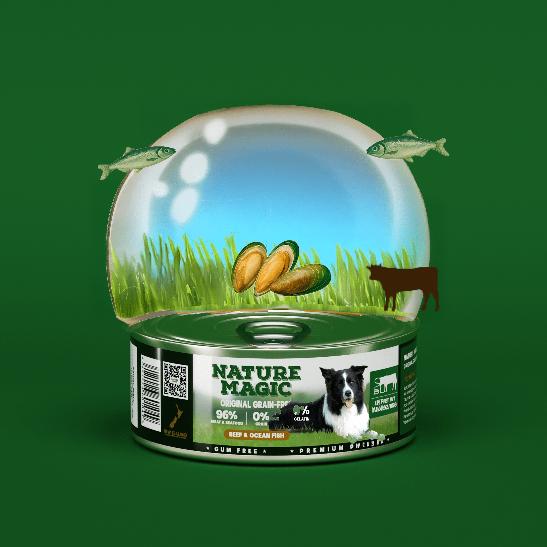 NATURE MAGIC Grain Free Wet Dog Food - Lamb & Salmon Fish - 85g Can