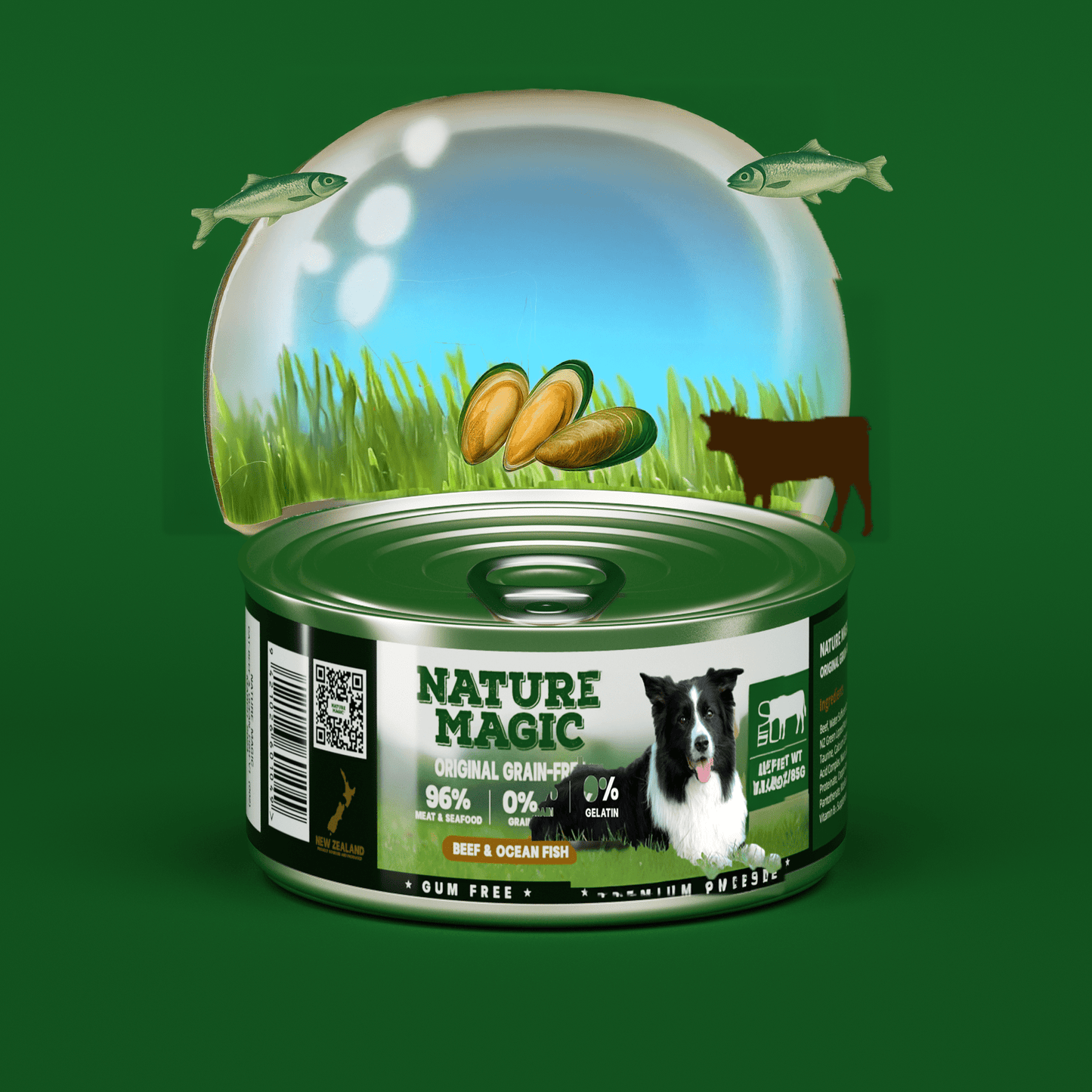 NATURE MAGIC Grain Free Wet Dog Food - Beef & Cod Recipe - 175g (3 Pack)