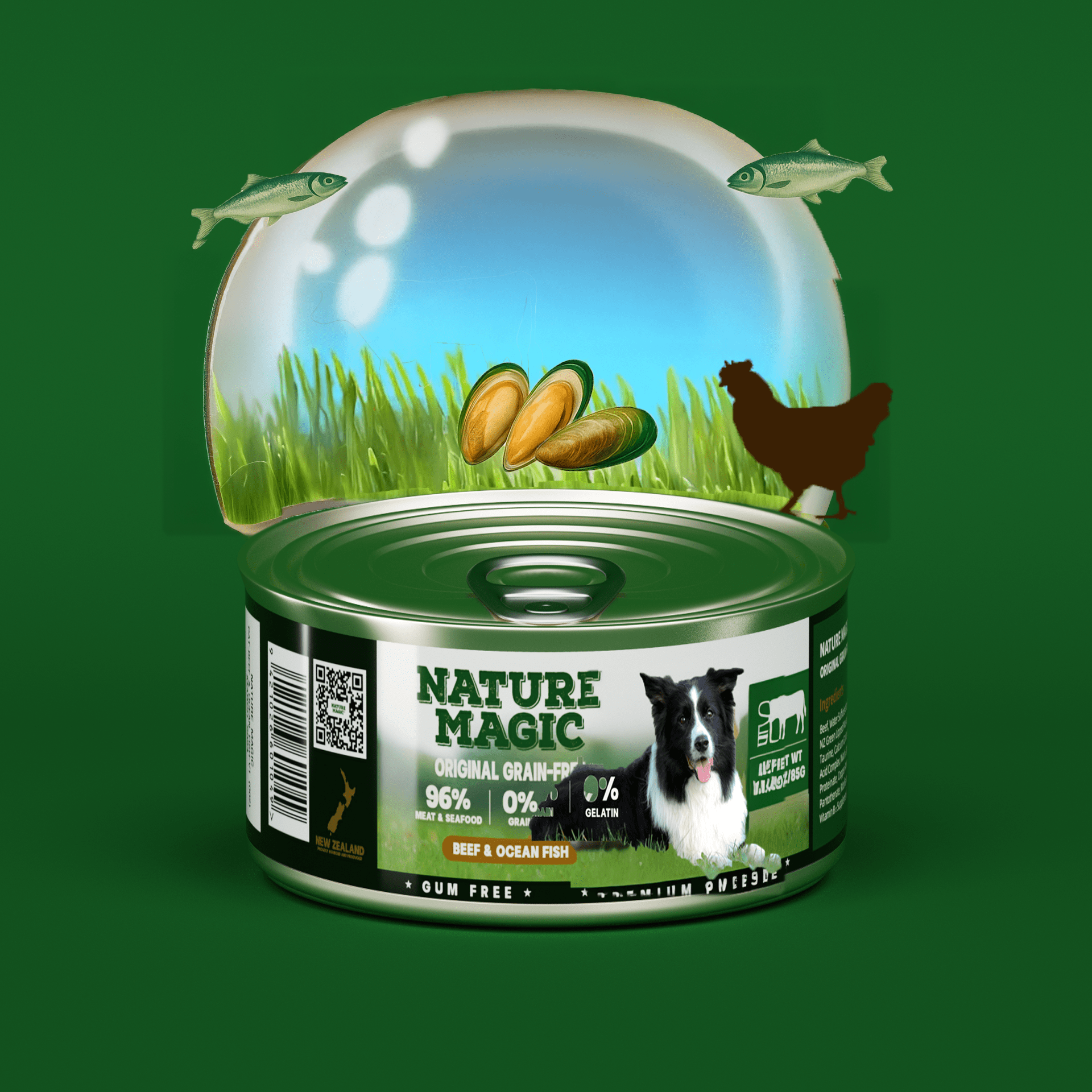 NATURE MAGIC Grain Free Wet Dog Food - Chicken & Cod Recipe - 175g (3 Pack)